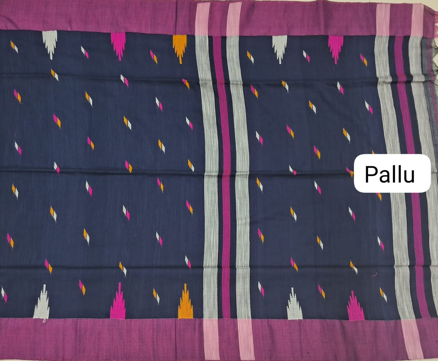 Navy Blue Khadhi Cotton Saree