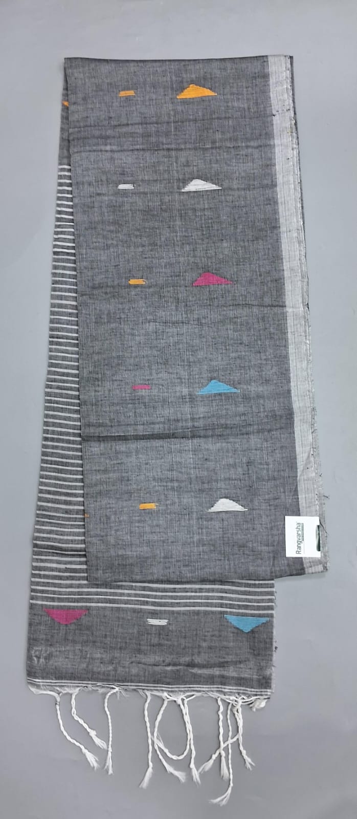 Elephant Grey Khadhi Cotton Saree