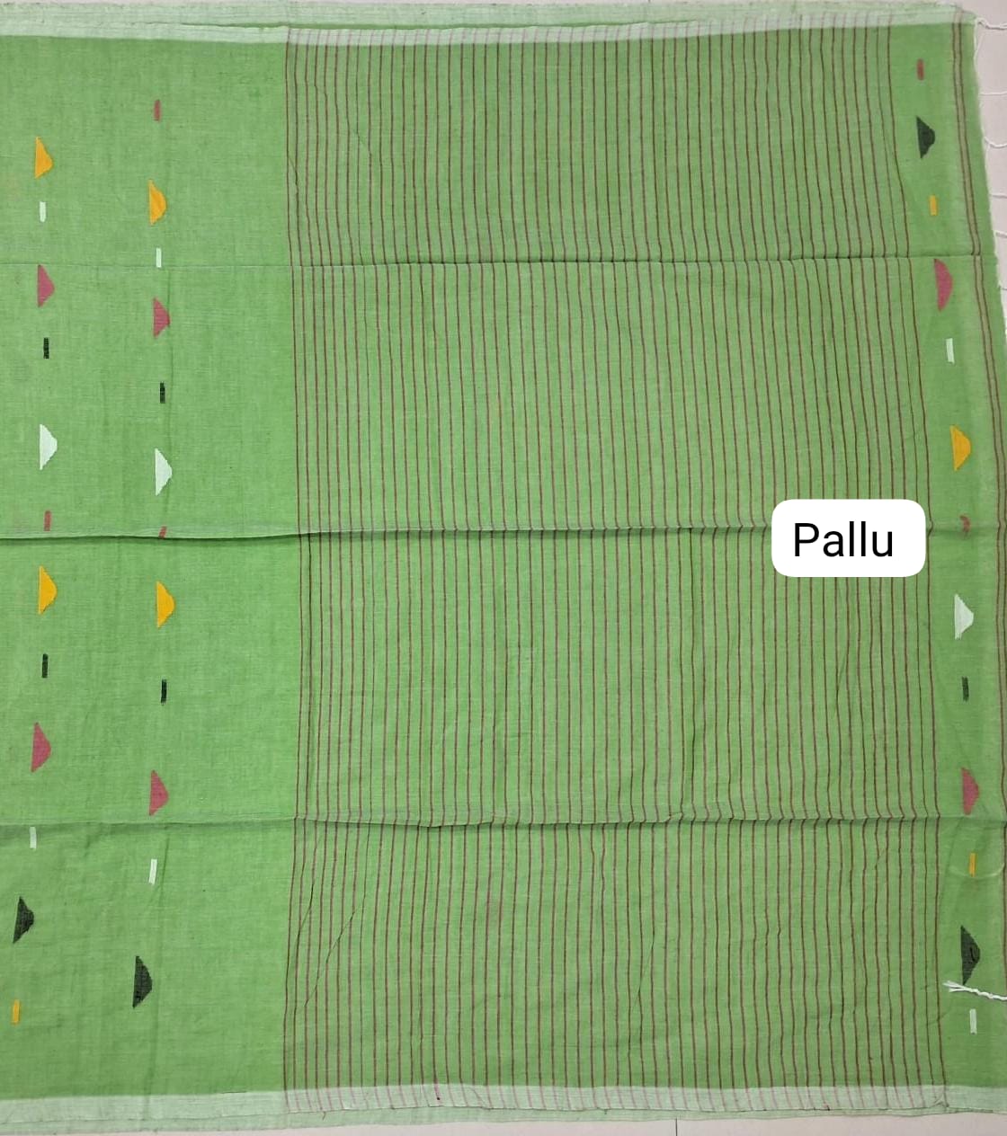 Bright Green Khadhi Cotton Saree