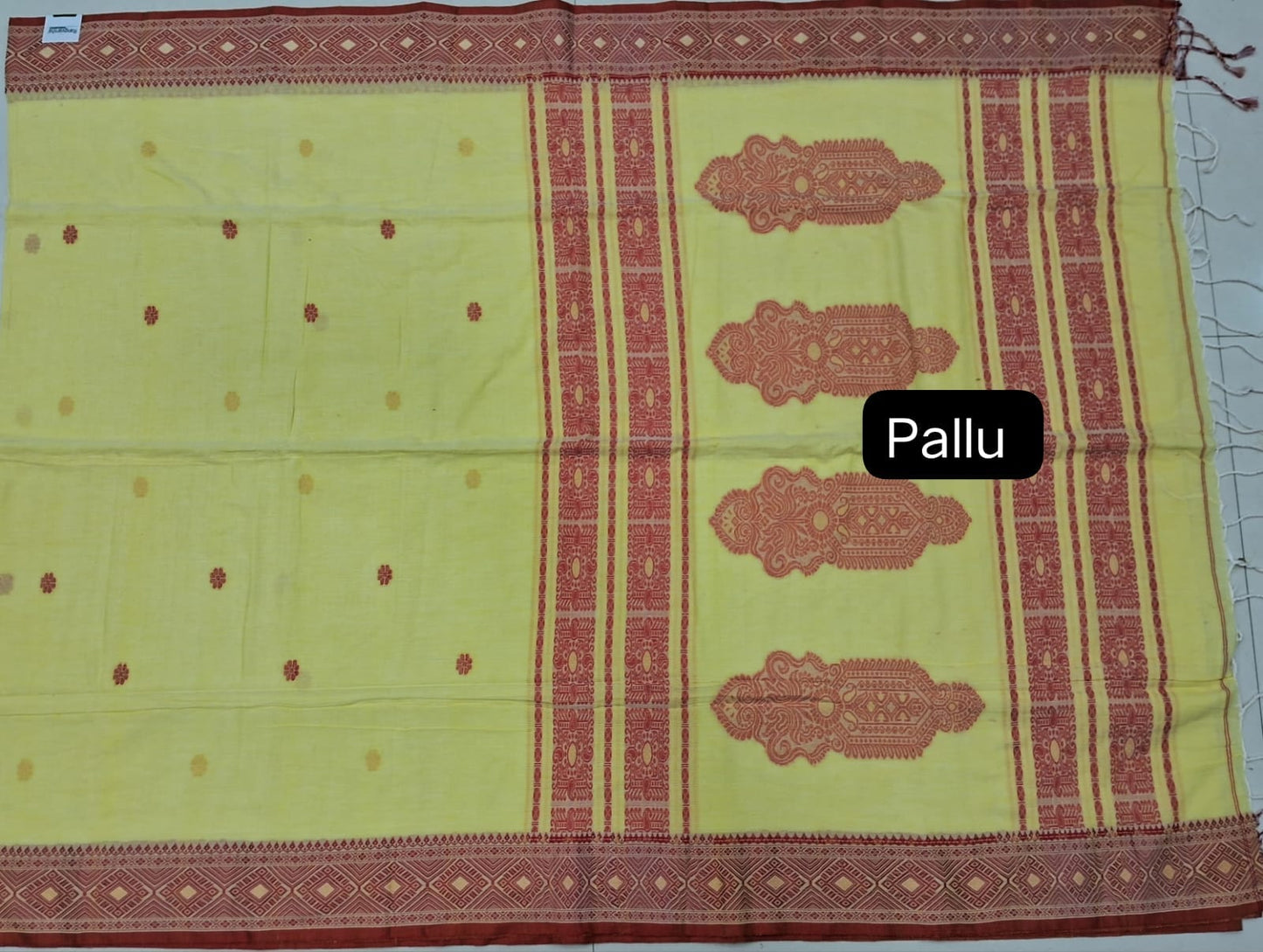 Lemon Yellow Khadhi cotton Saree