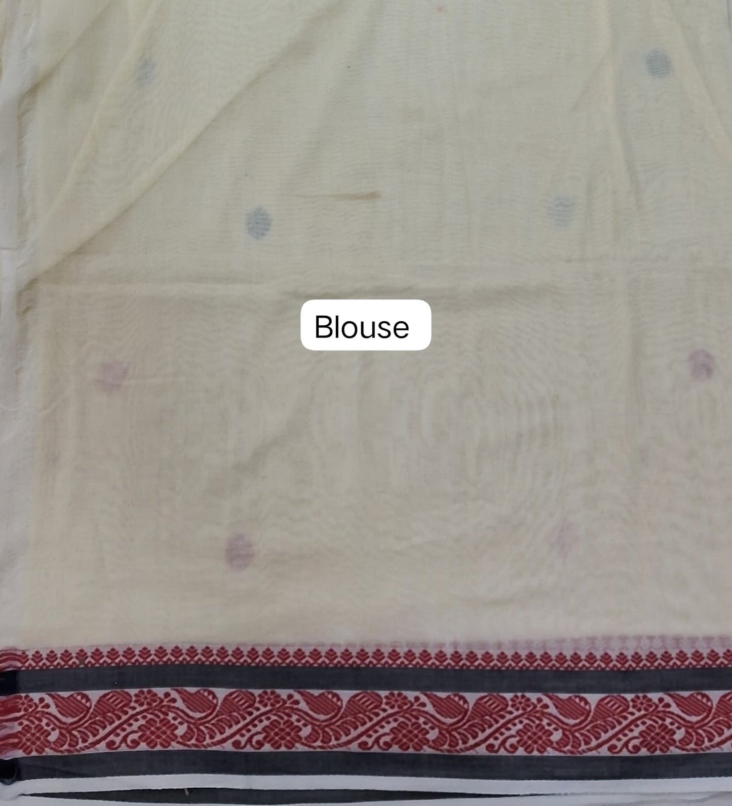 Cream Khadhi Cotton Saree
