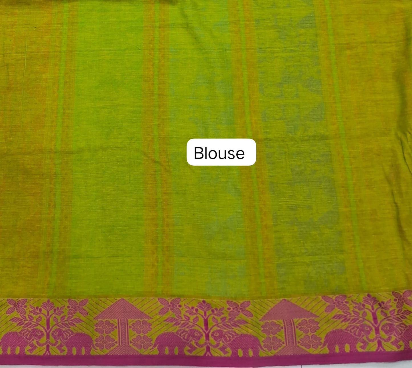 Lime Green Khadhi Cotton Saree