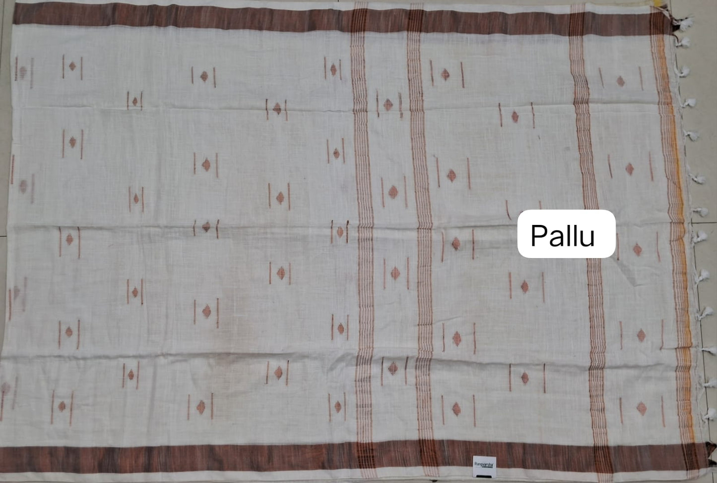 White Khadhi Cotton Saree