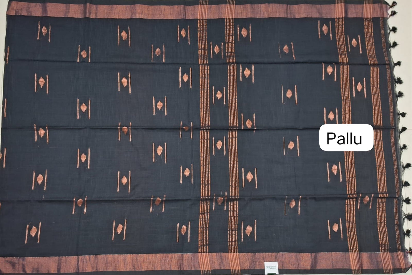 Black Khadhi Cotton Saree