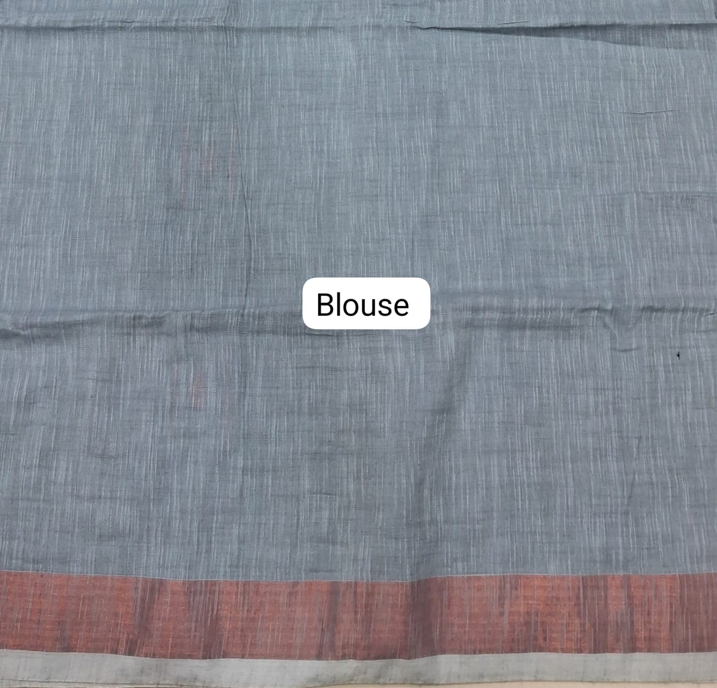 Pale grey Khadhi Cotton Saree Blouse