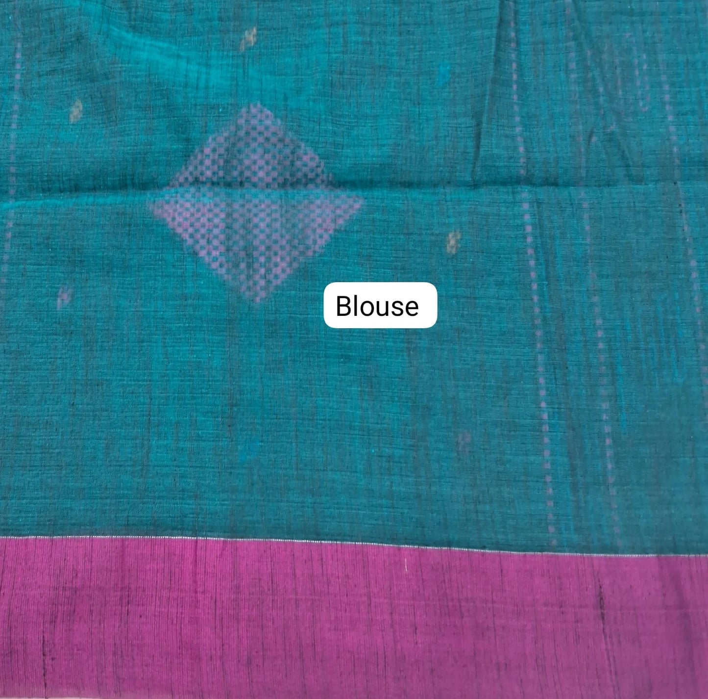 Teal Blue Khadhi Cotton Saree