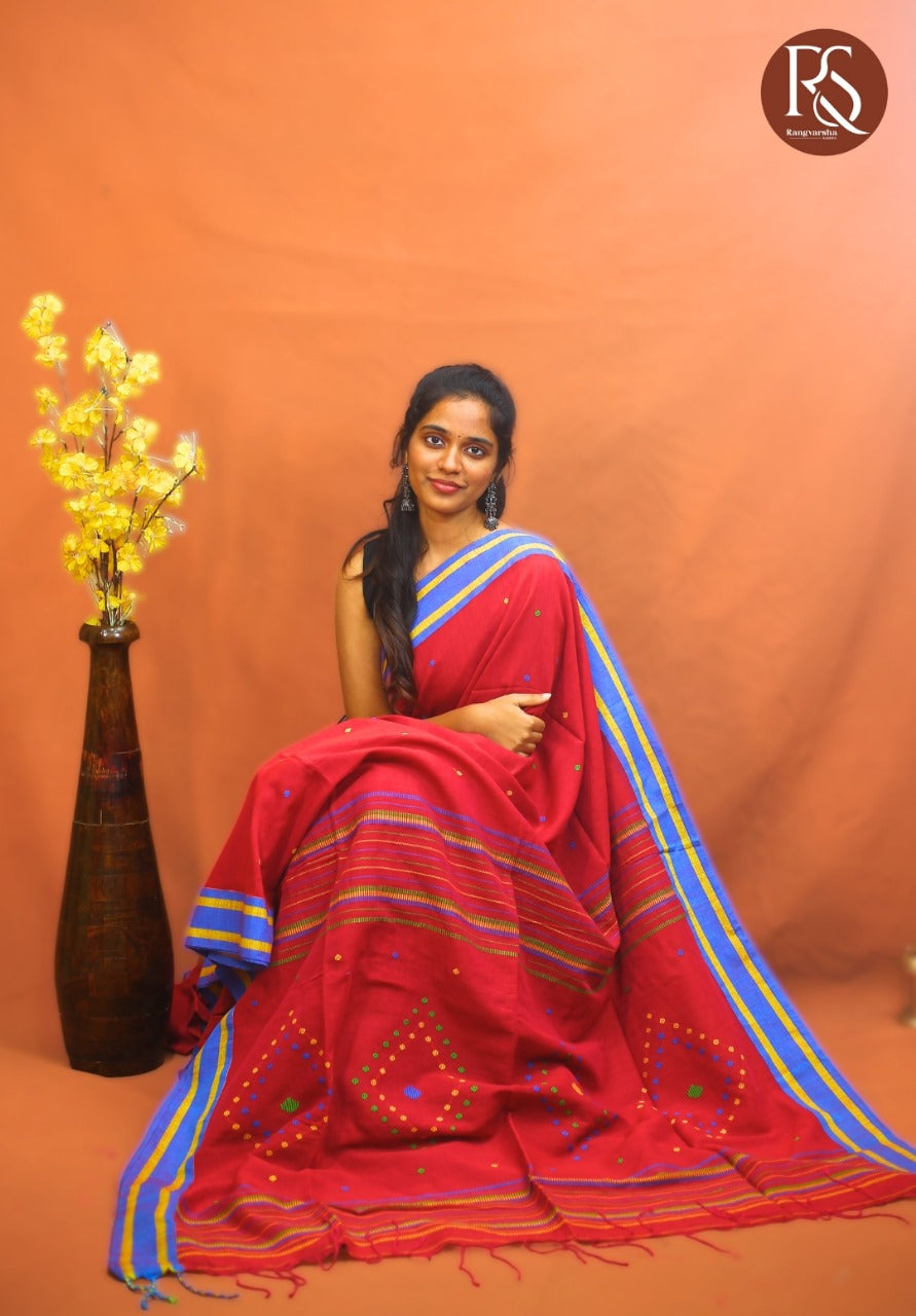 Fuchsia Pink Khadhi Cotton Saree