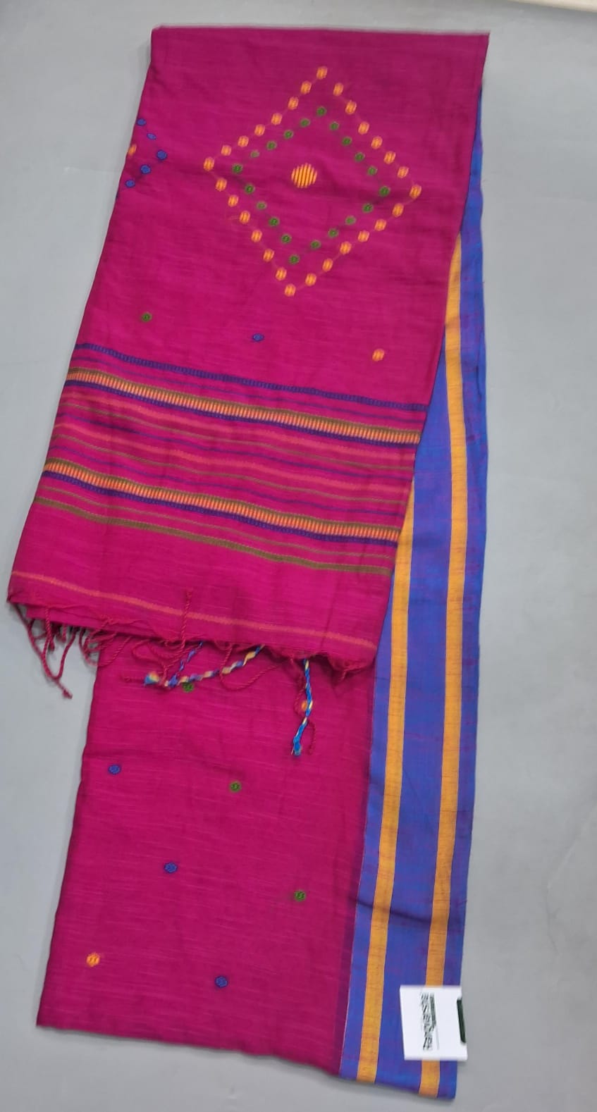 Fuchsia Pink Khadhi Cotton Saree