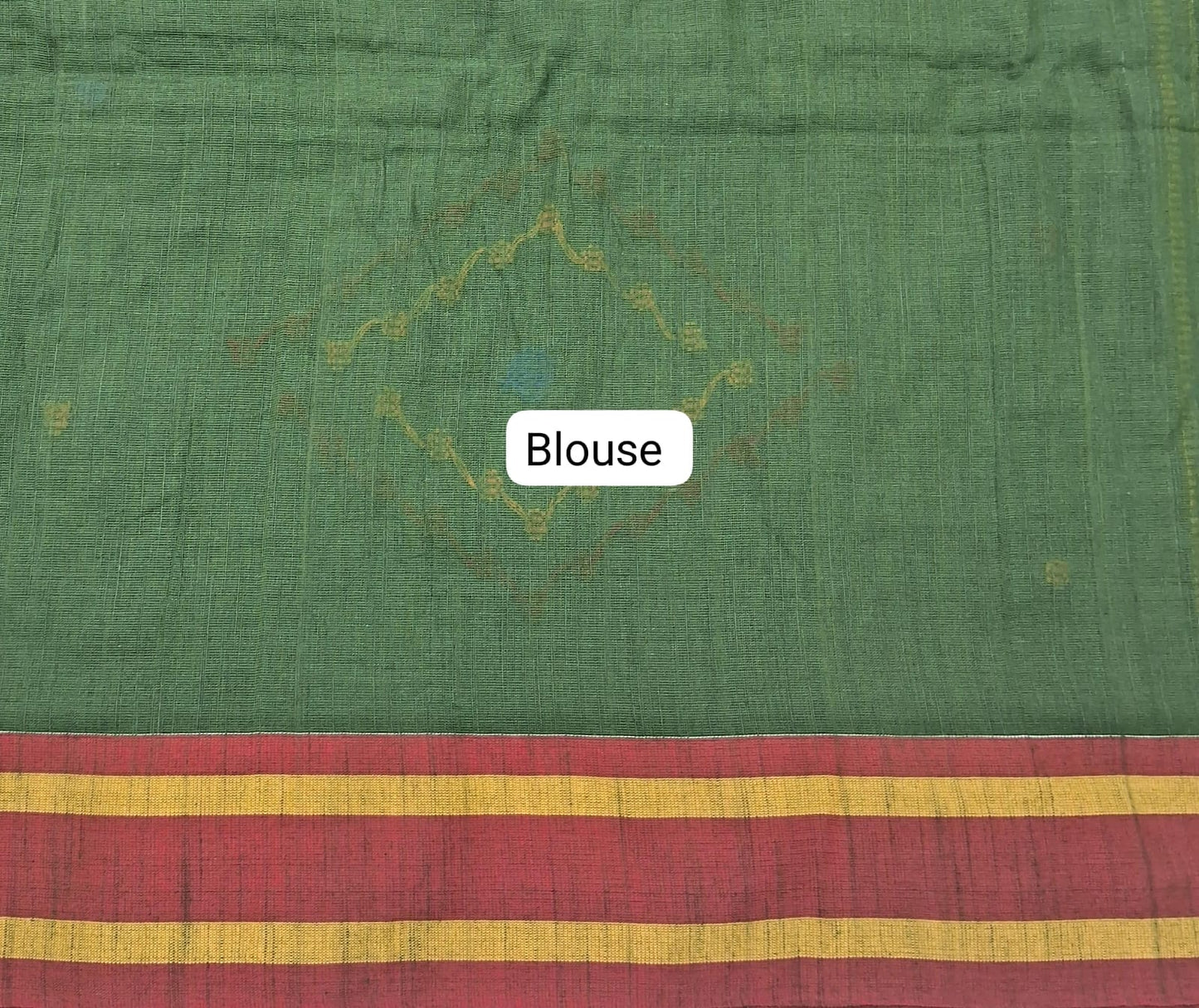 Bottle Green Khadhi Cotton Saree