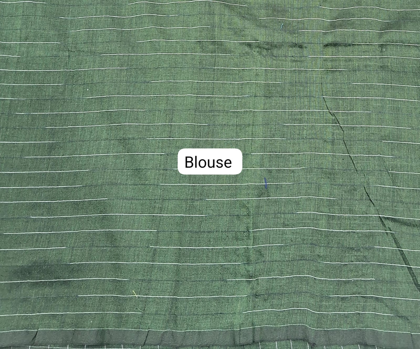 Bottle Green Khadhi Ikkat Cotton Saree