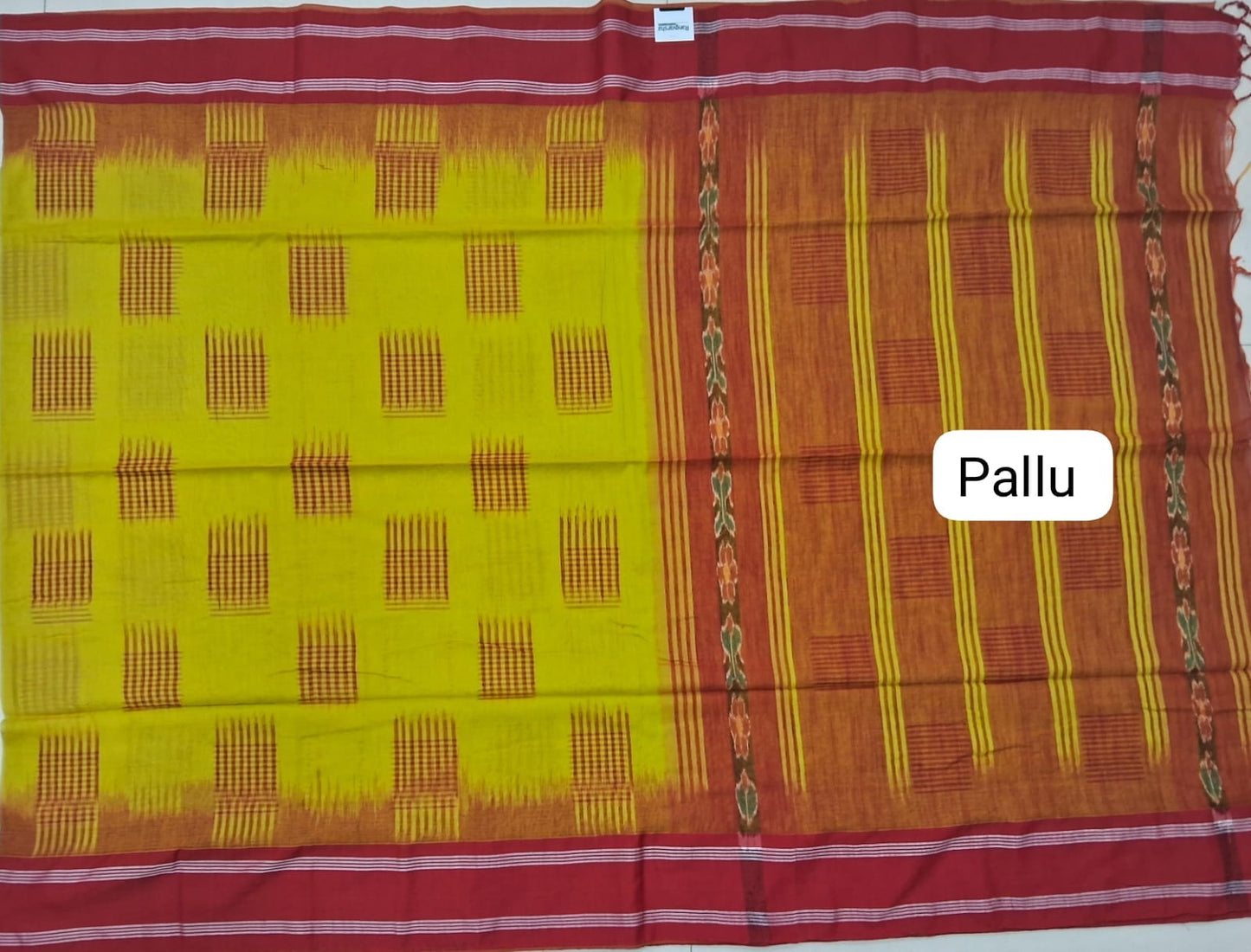 Yellow Khadhi Cotton Saree