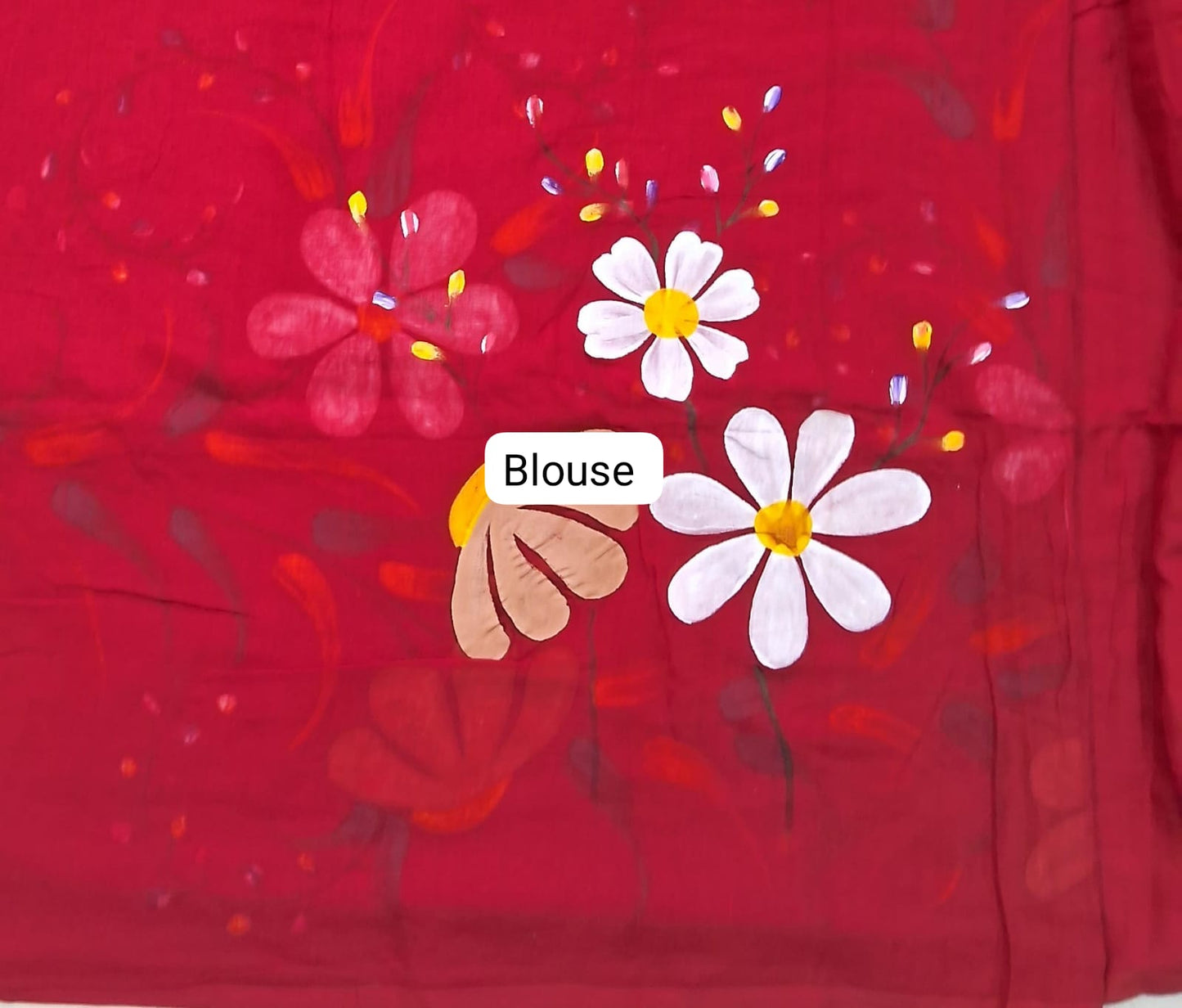 Fire Red Khadhi /Mulmul Cotton Saree