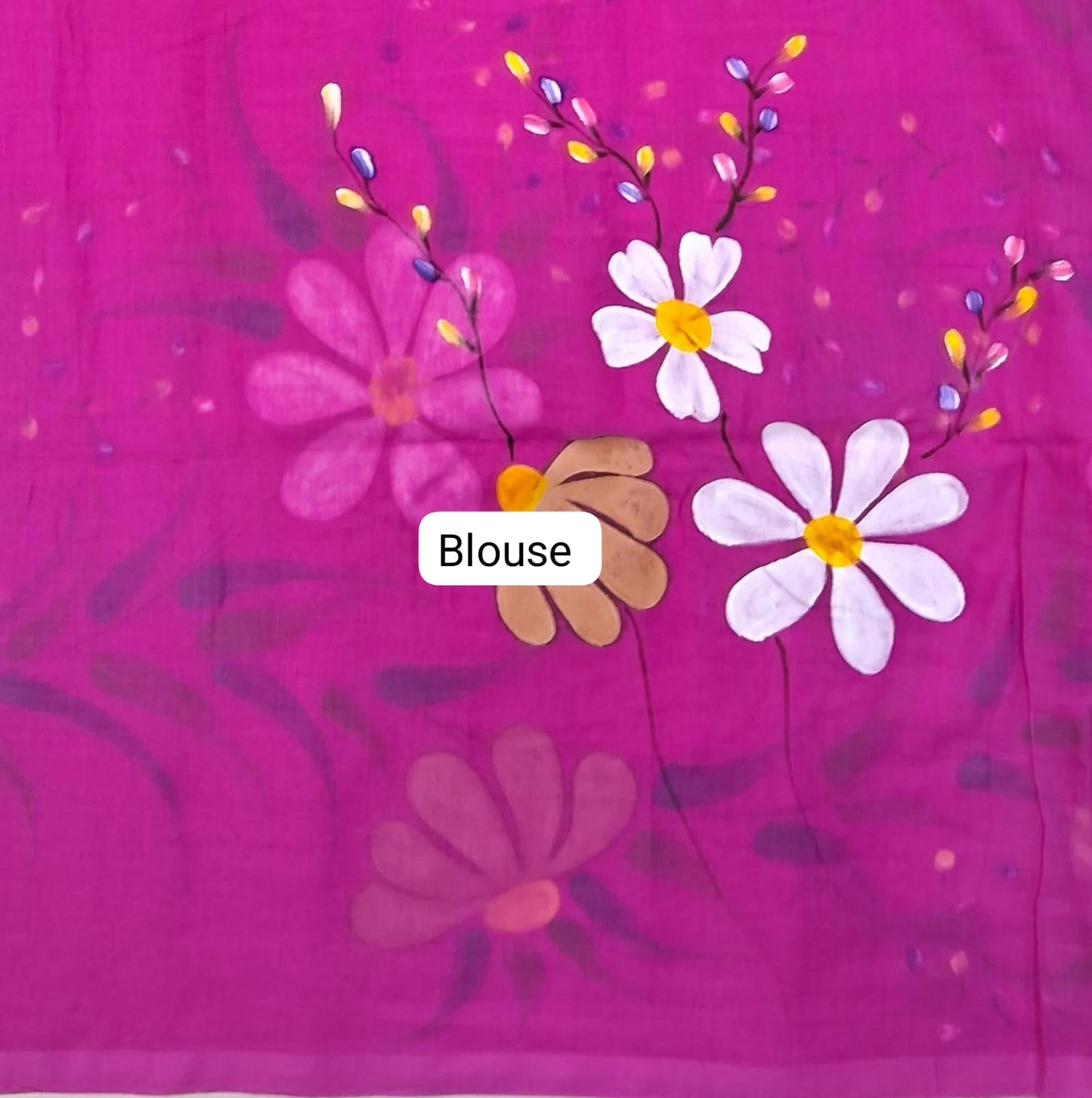 Fuchsia Pink Khadhi /Mulmul Cotton Saree