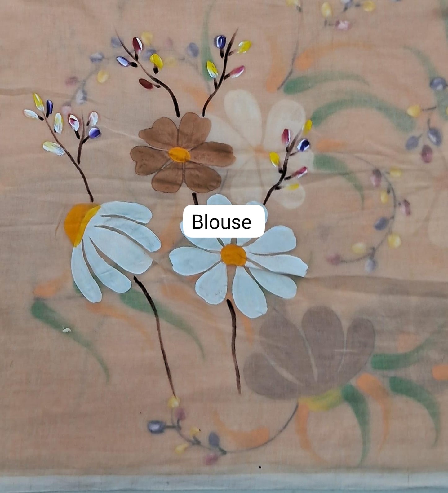 Cream Khadhi /Mulmul Cotton Saree