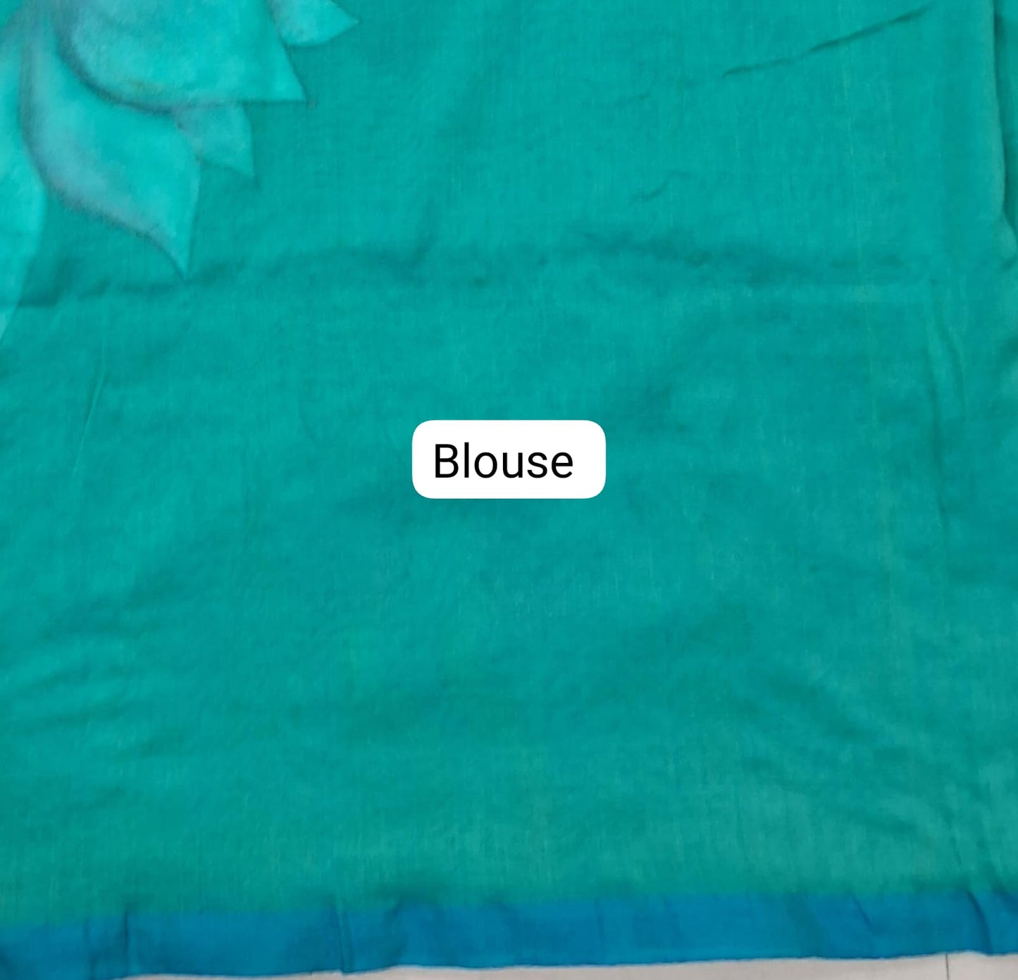 Teal blue Khadhi /Mulmul Cotton Saree