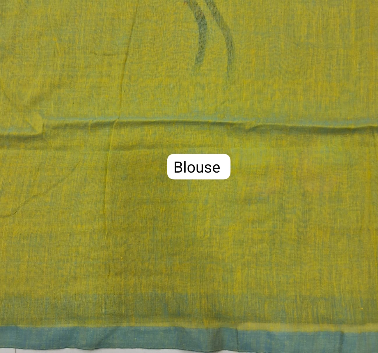 Mehandi Green Khadhi /Mulmul Cotton Saree Blouse