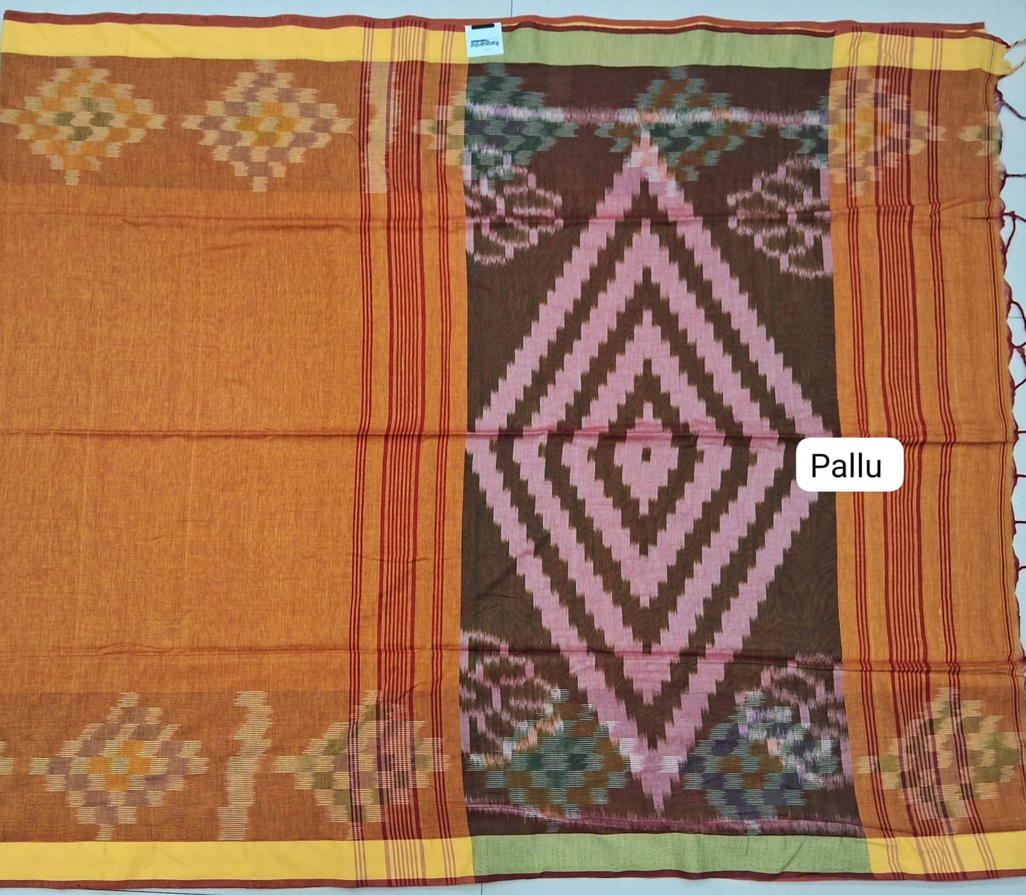 Rust Khadhi Cotton Saree