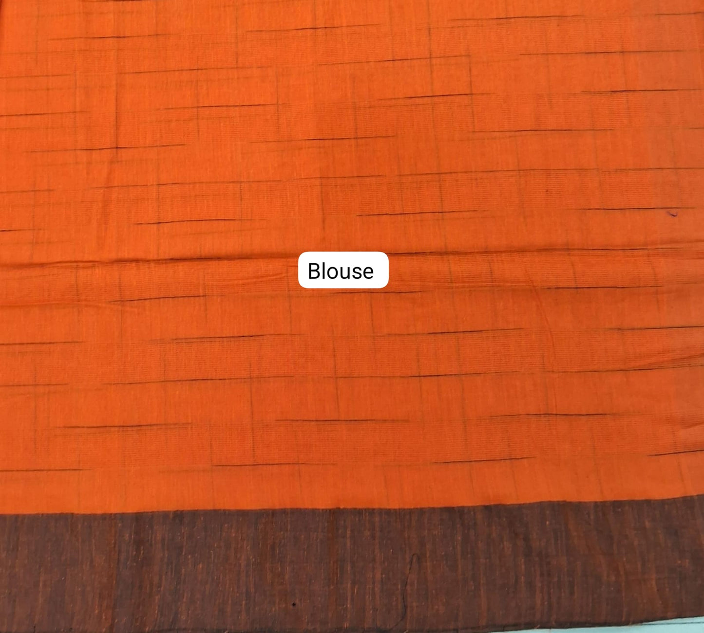Orange Khadhi Cotton Saree
