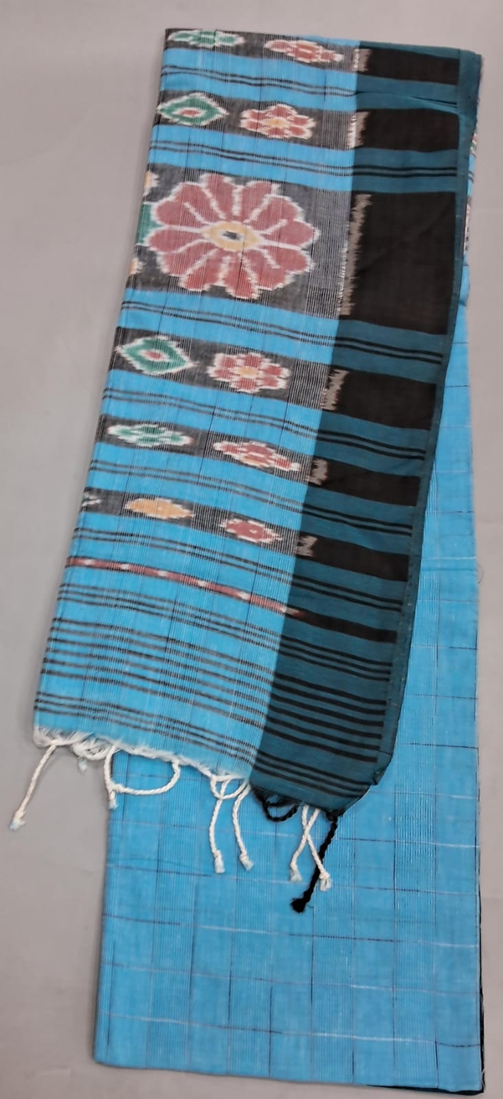 Sky Blue Khadhi Cotton Saree