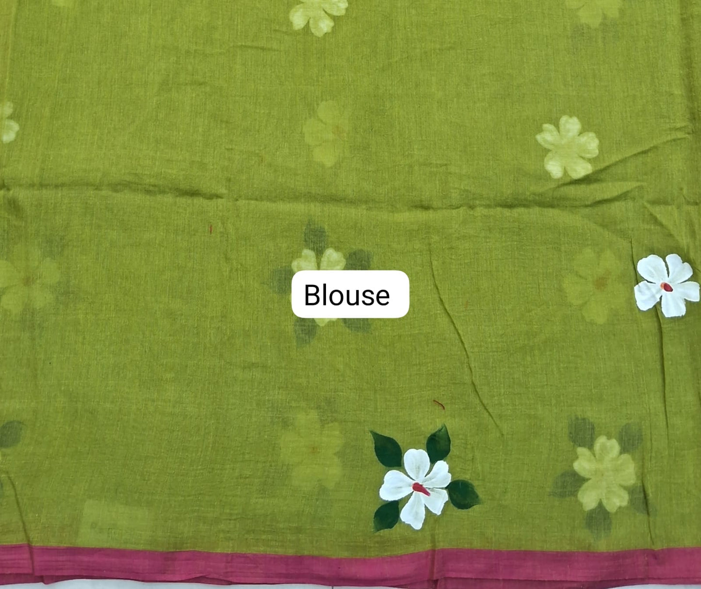Parrot Green Khadhi/Mulmul Cotton Saree
