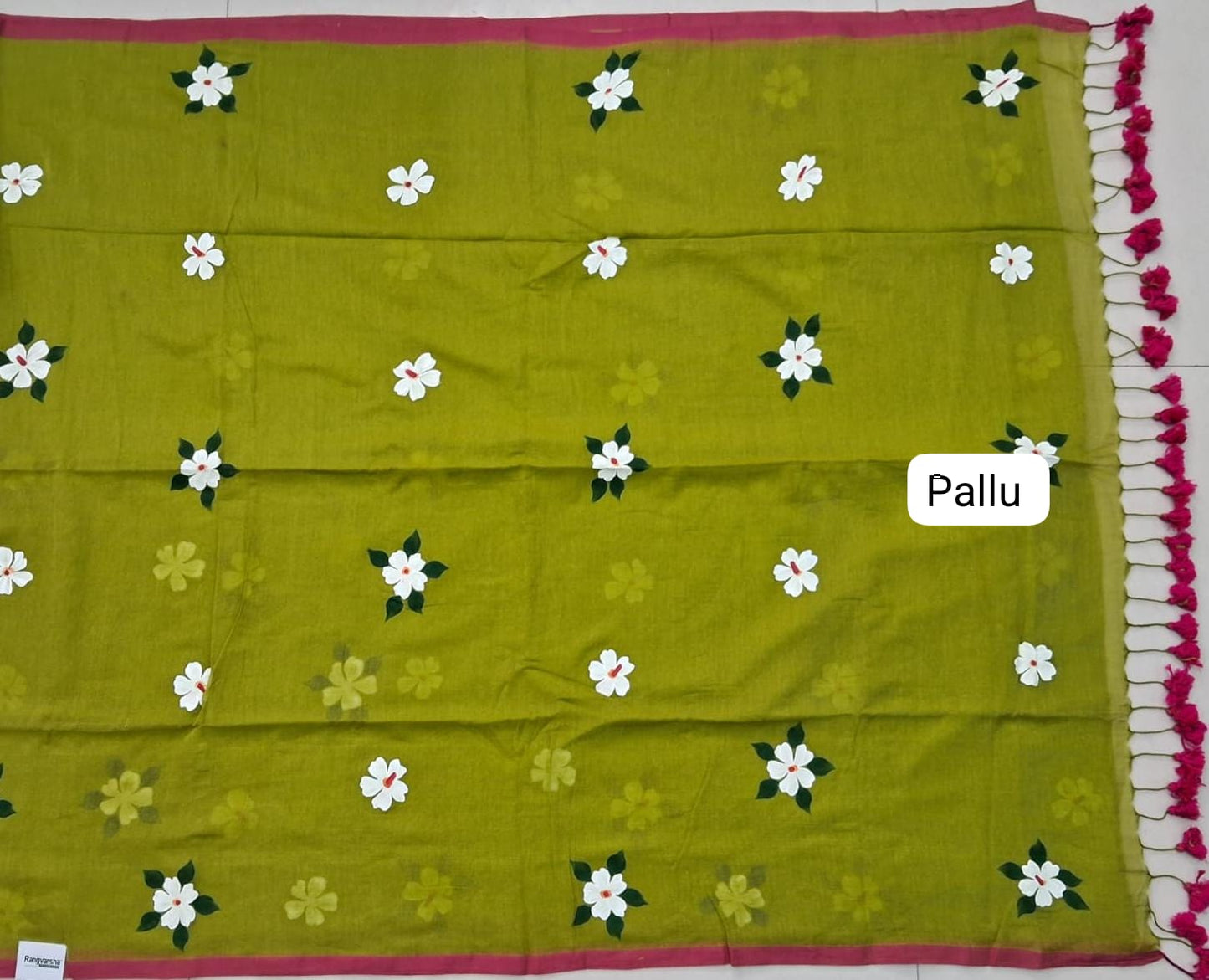 Parrot Green Khadhi/Mulmul Cotton Saree