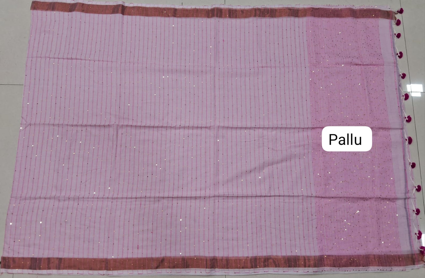 Baby Pink Khadhi Cotton Saree