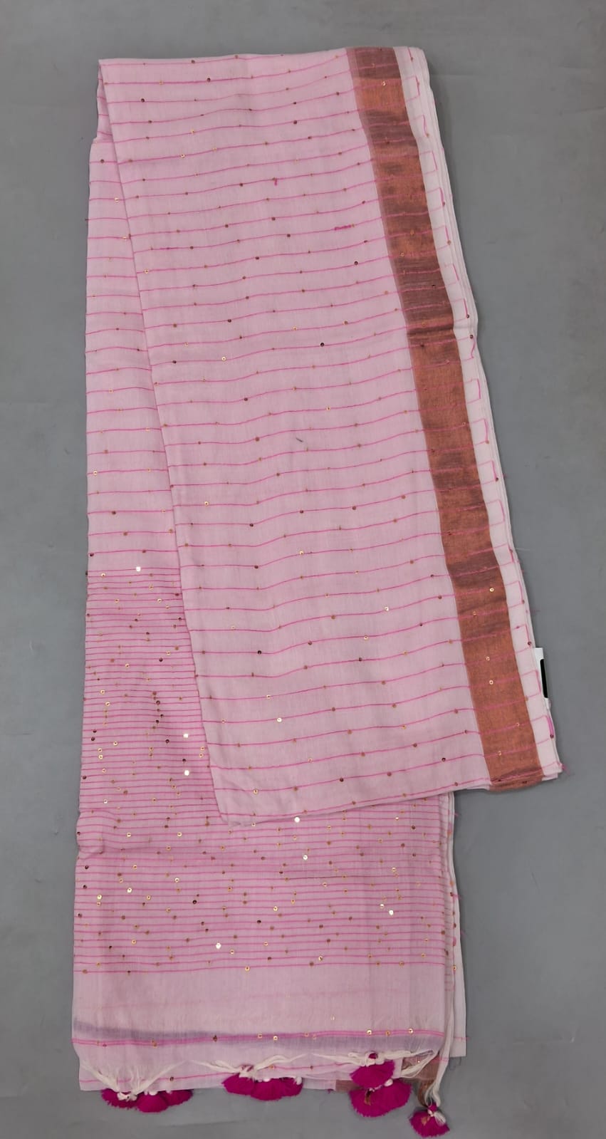 Baby Pink Khadhi Cotton Saree