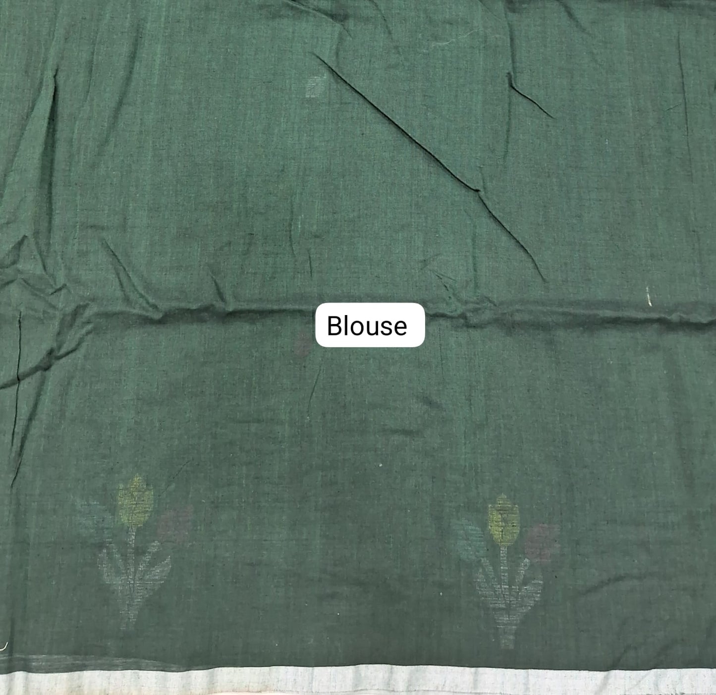 Bottle Green Khadhi Cotton Saree