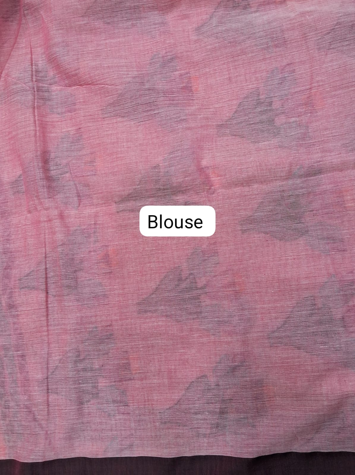 Rose pink Khadhi Cotton Saree Blouse