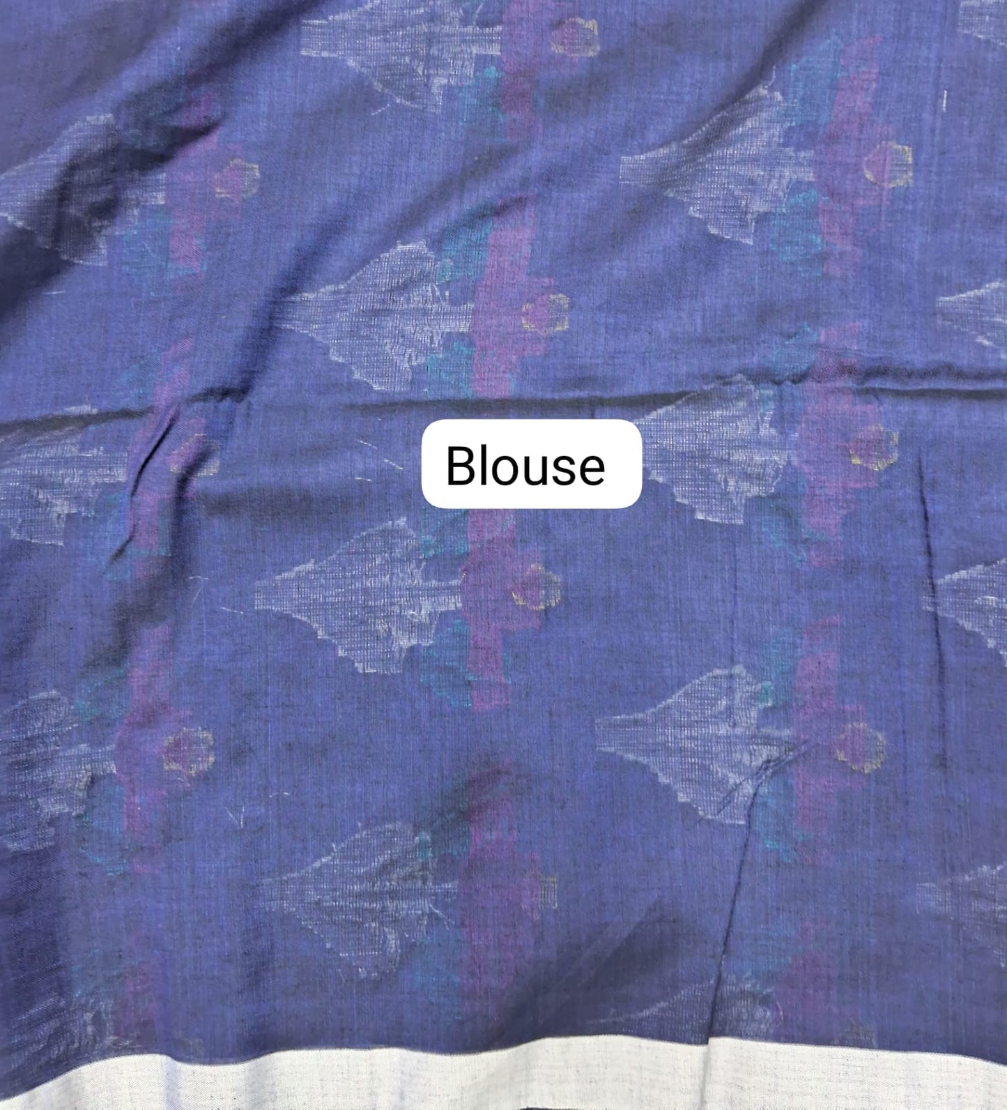 Navy blue Khadhi Cotton Saree Blouse