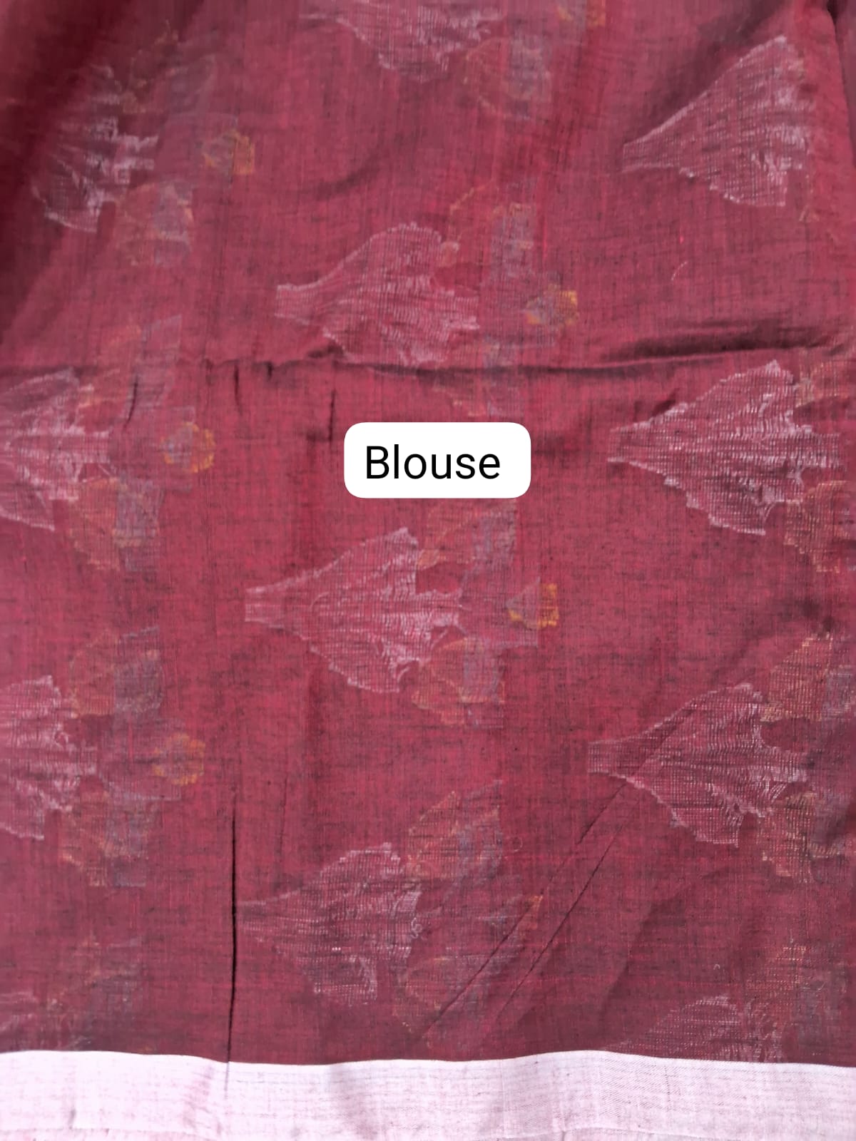 Maroon Khadhi Cotton Saree Blouse