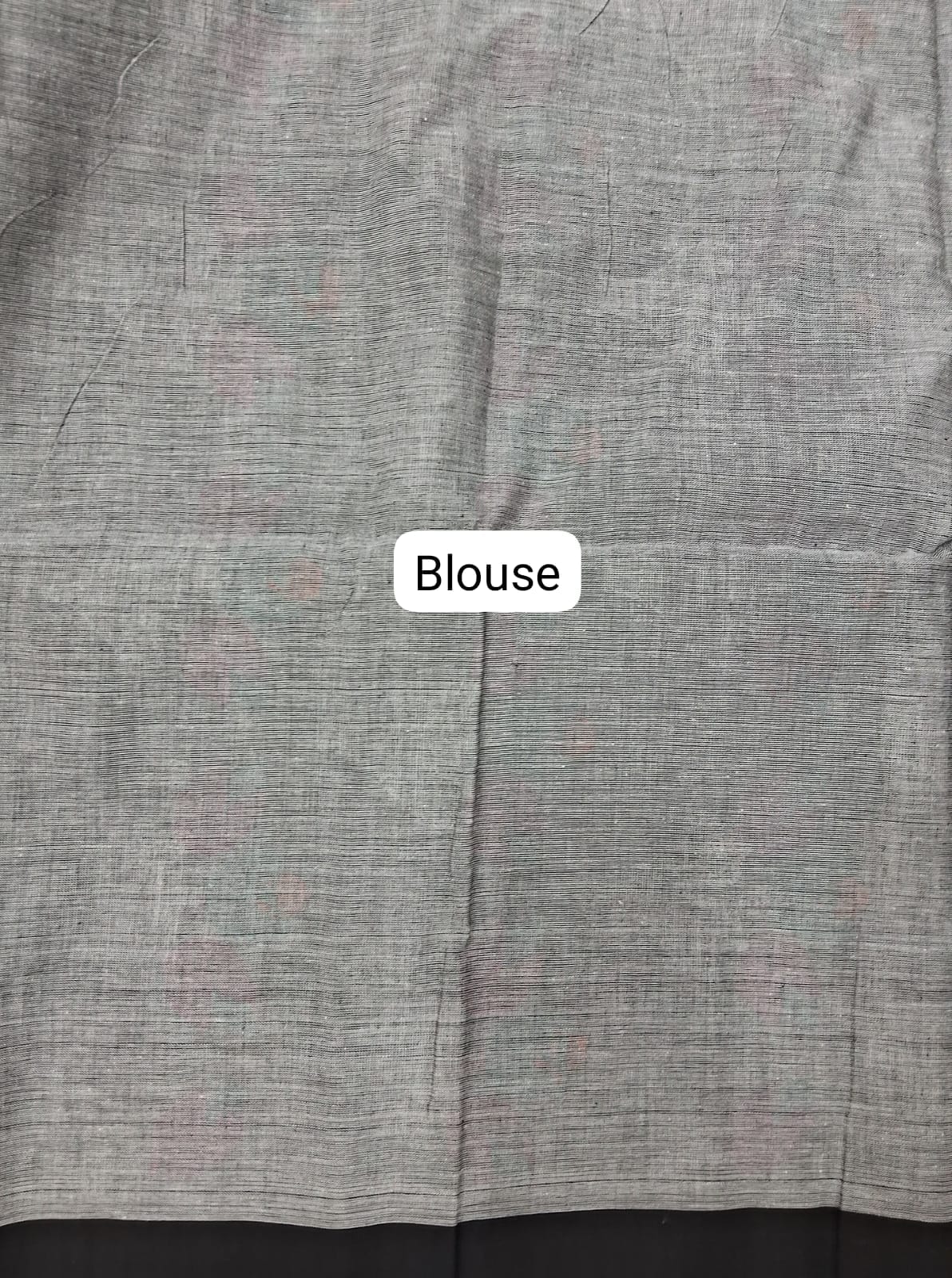 Pale grey Khadhi Cotton Saree Blouse