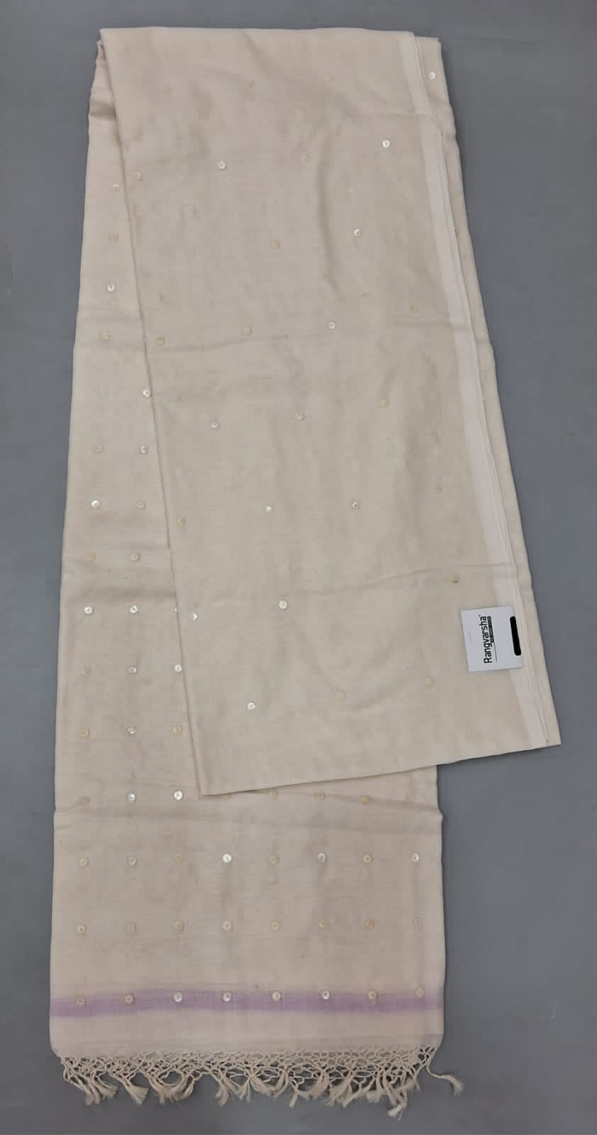 Cream Khadhi cotton saree