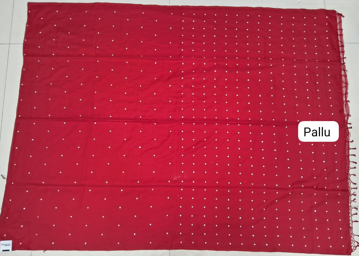Candy Red Khadhi Cotton Saree Pallu