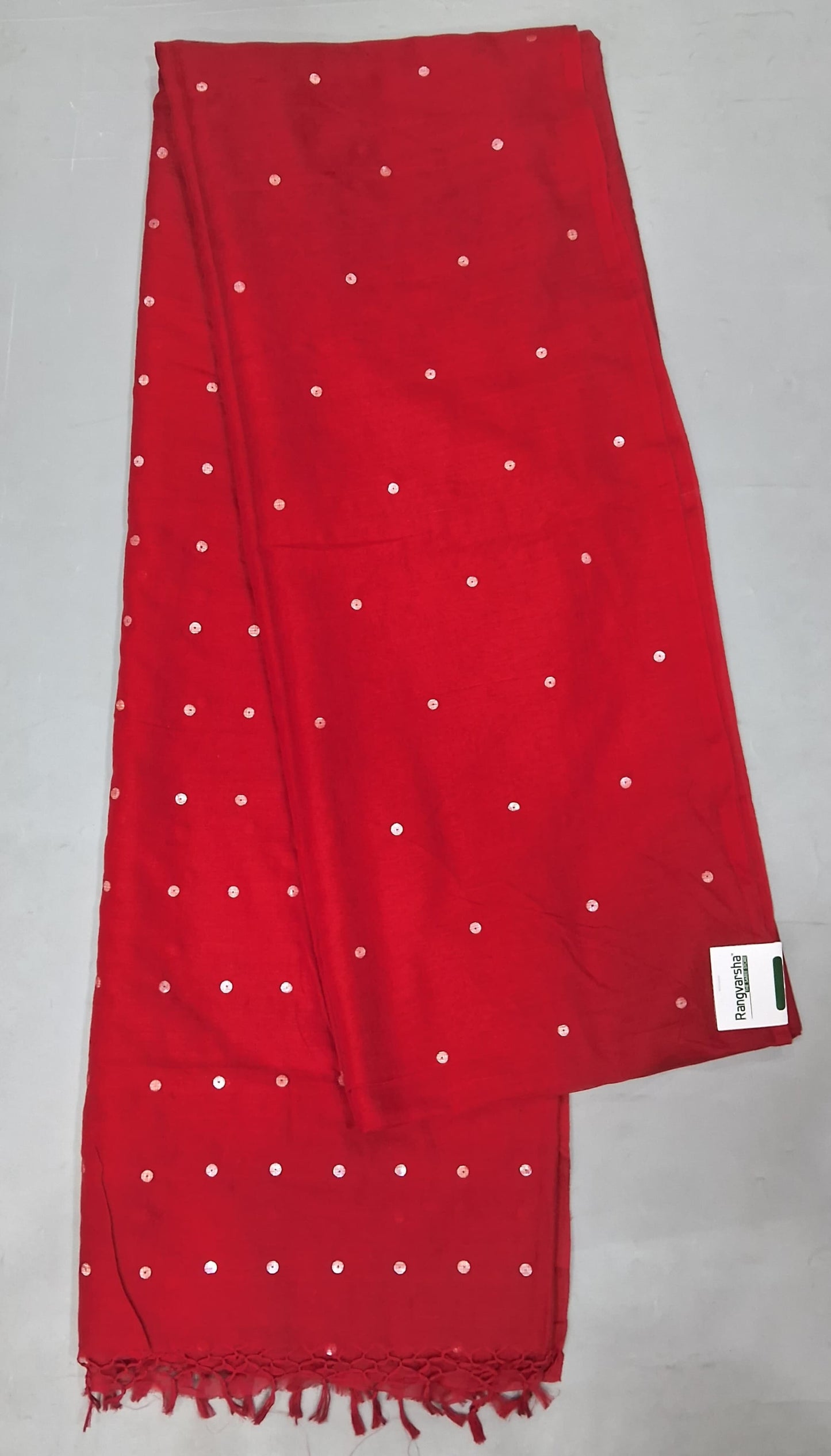 Candy Red Khadhi Cotton Saree