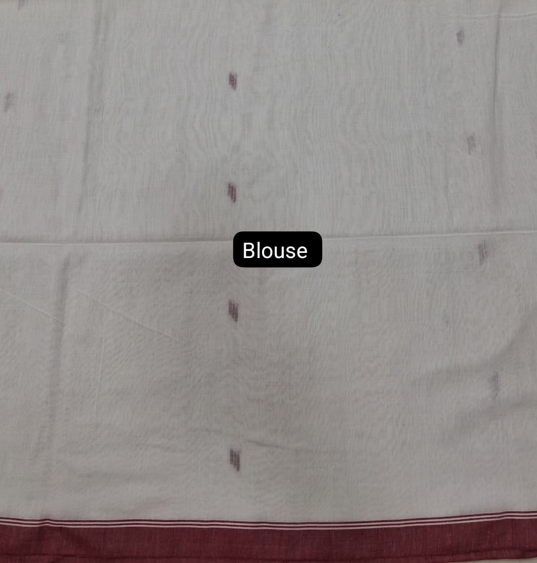 White Khadhi Cotton Saree