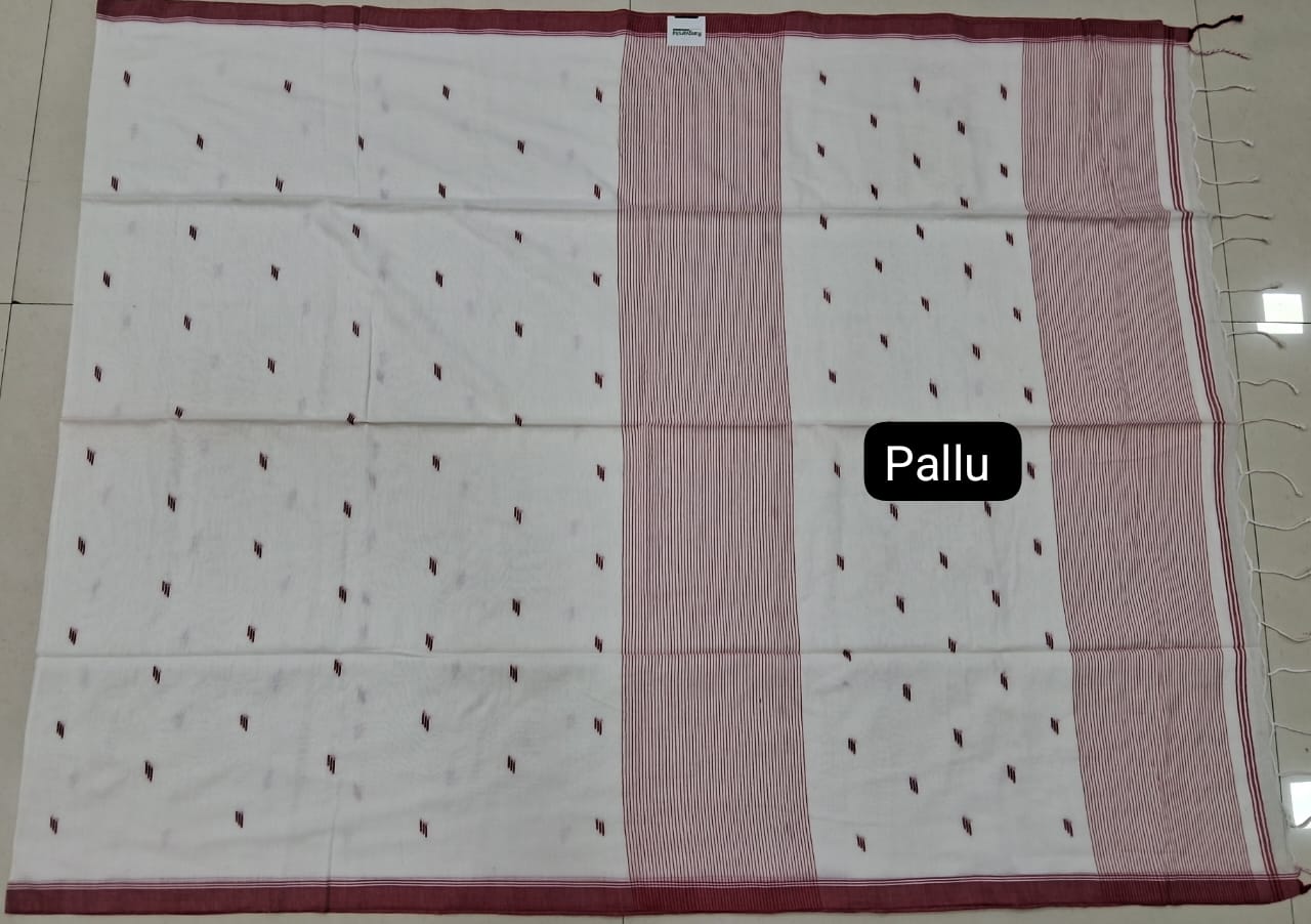 White Khadhi Cotton Saree