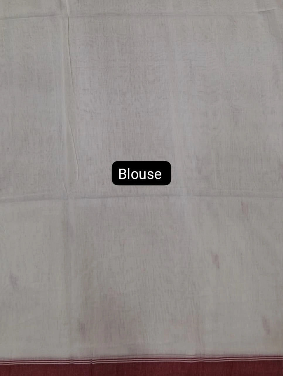 Soft White Khadhi Cotton Ethnic Wear Saree Blouse