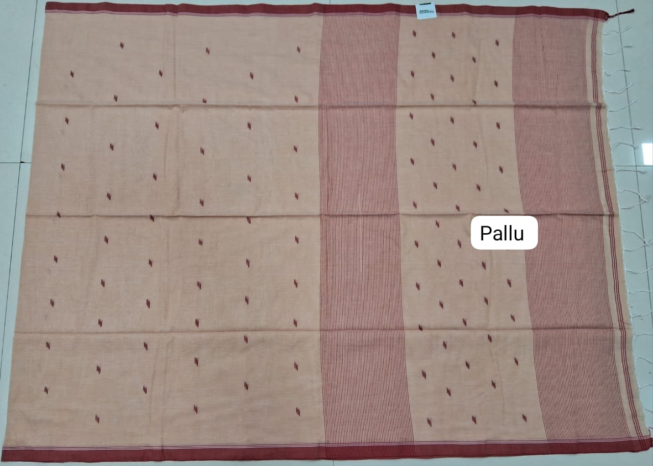 Beige Khadhi Cotton Saree