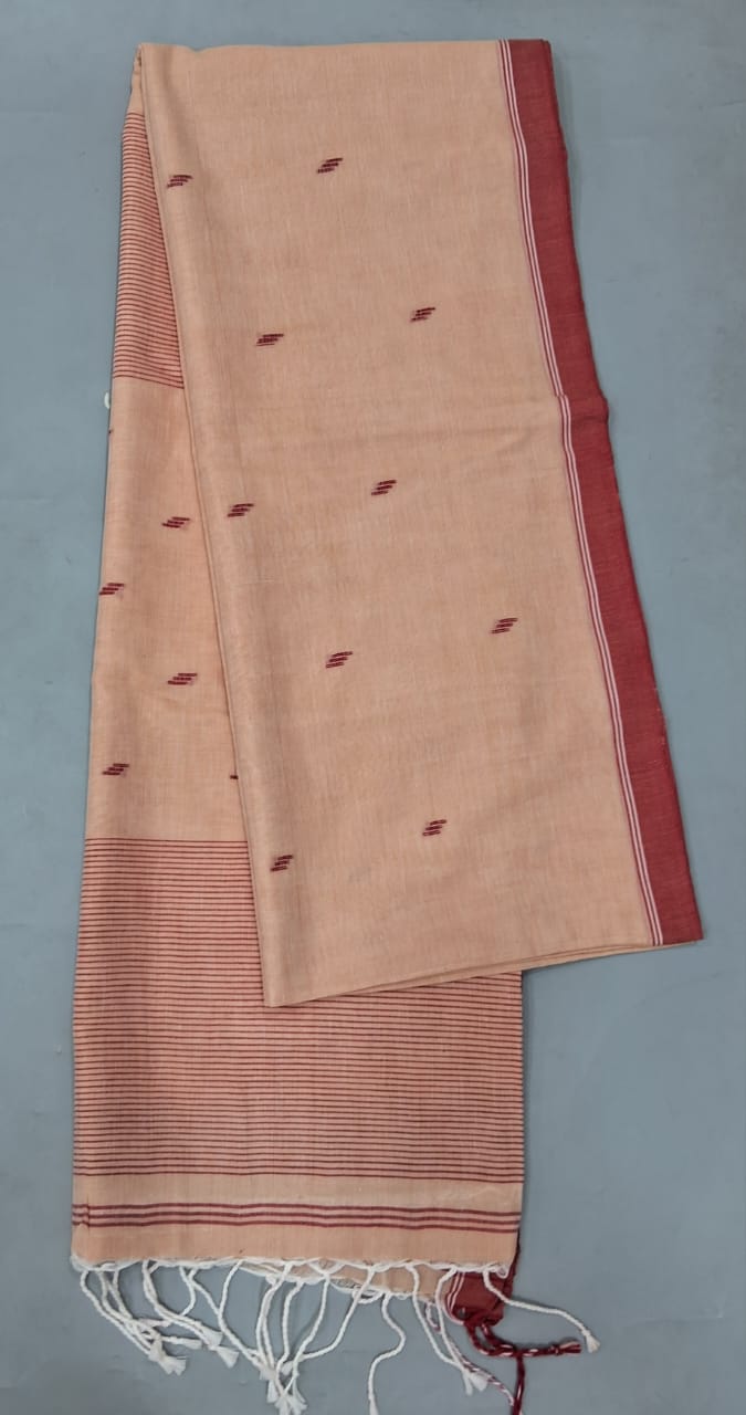 Beige Khadhi Cotton Saree