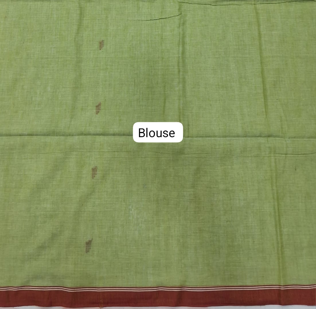 Pista Green Khadhi Cotton Saree