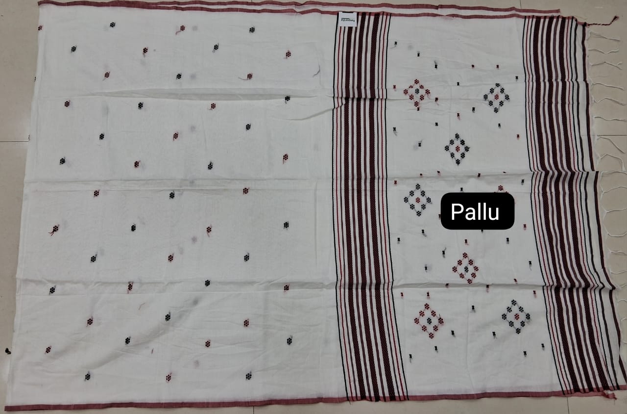 White Khadhi Cotton Saree
