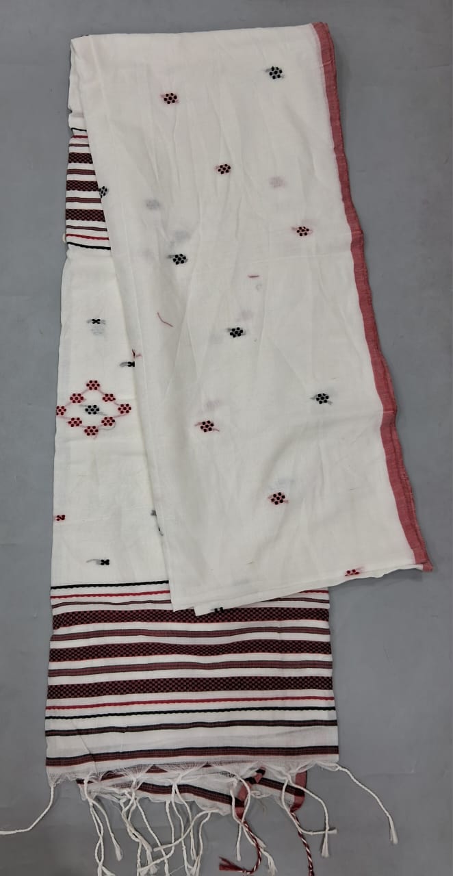 White Khadhi Cotton Saree