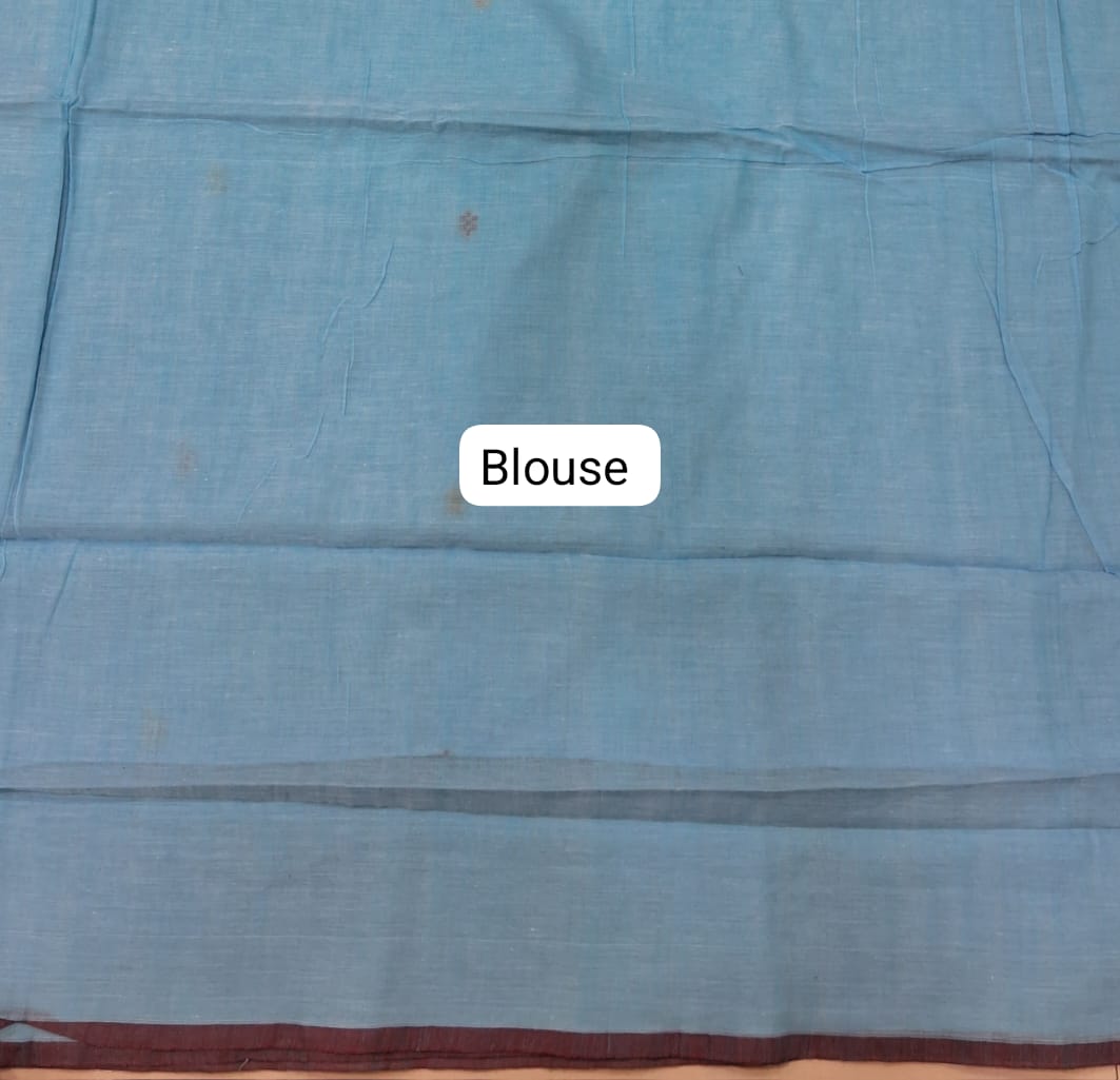 Sky Blue Khadhi Cotton Saree