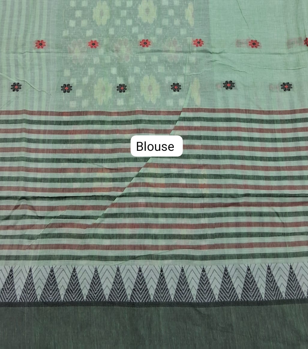 Seafoam Green Khadhi Cotton Saree