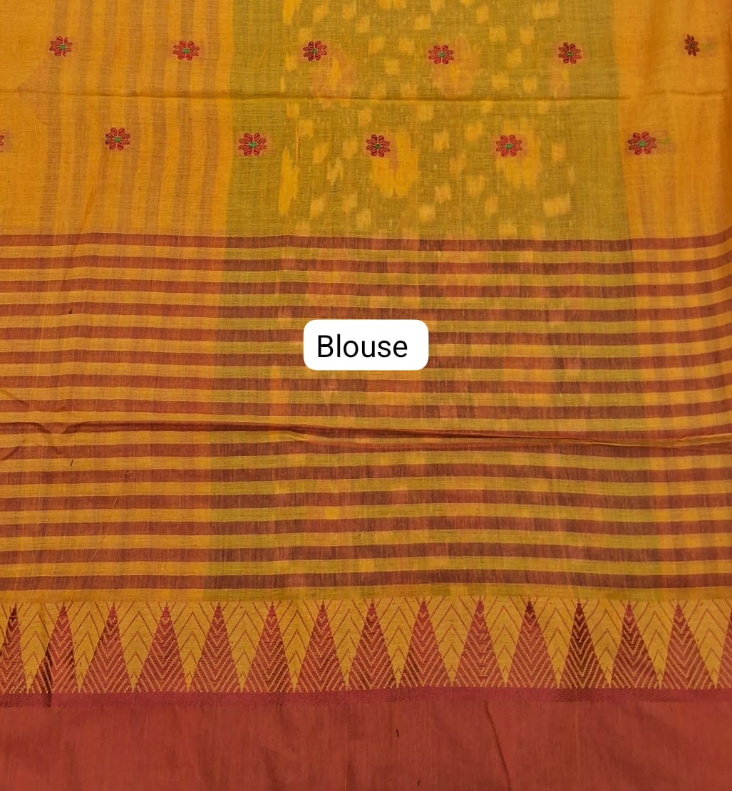 Mango Yellow Khadhi Cotton Saree