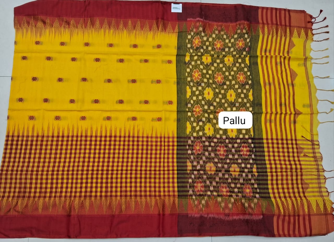 Lemon Yellow Khadhi Cotton Saree