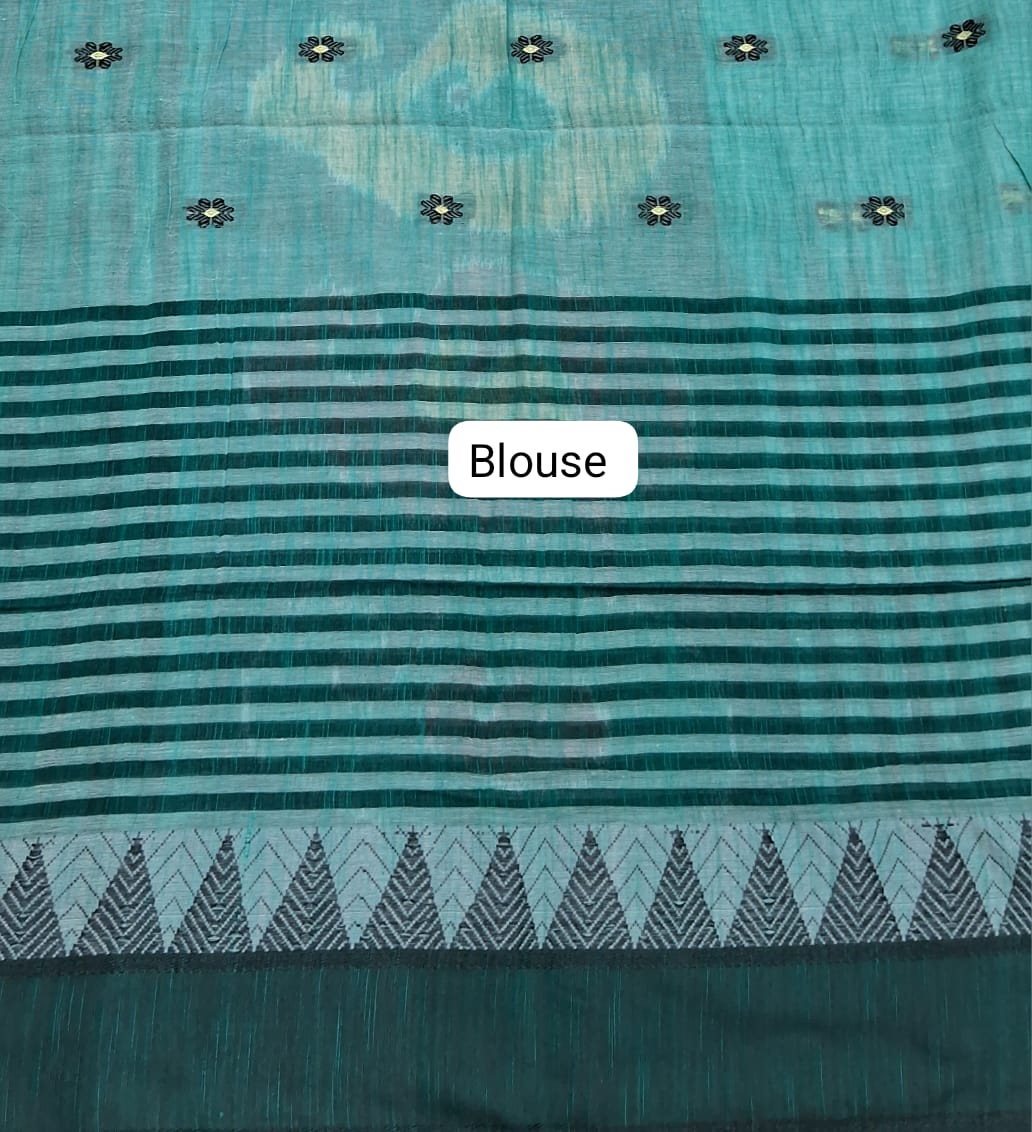 Marine Blue Khadhi Cotton Saree