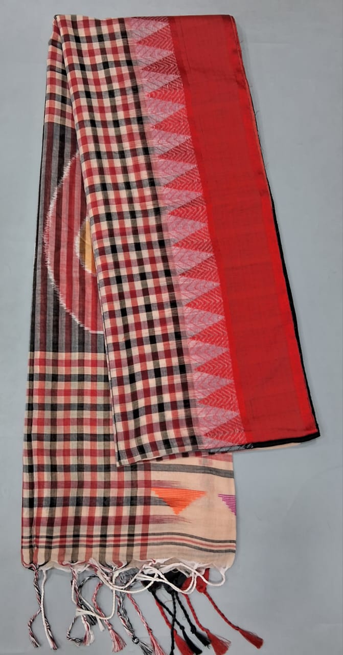 Beige Khadhi Cotton Saree