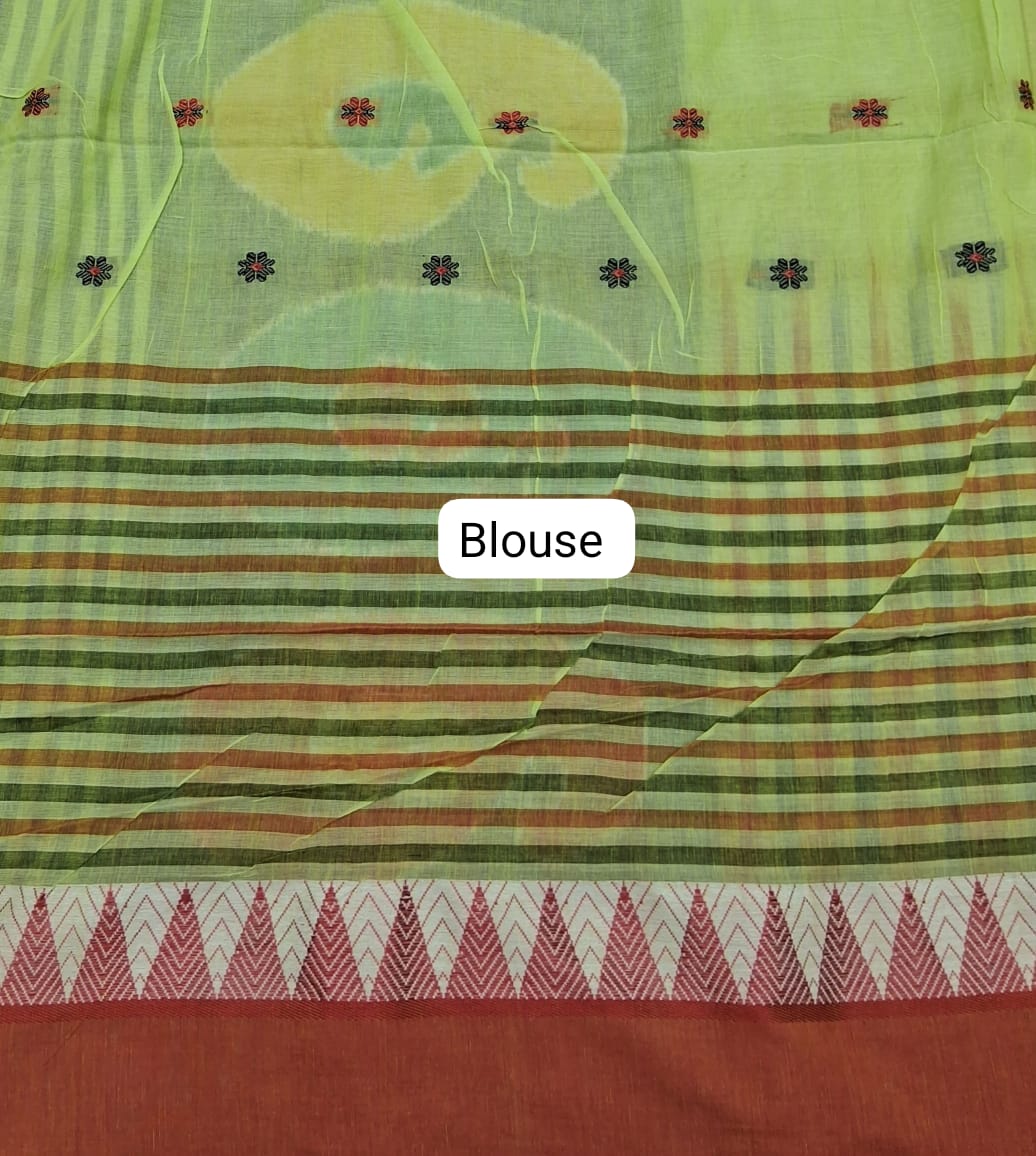 Pista Green Khadhi Cotton Saree